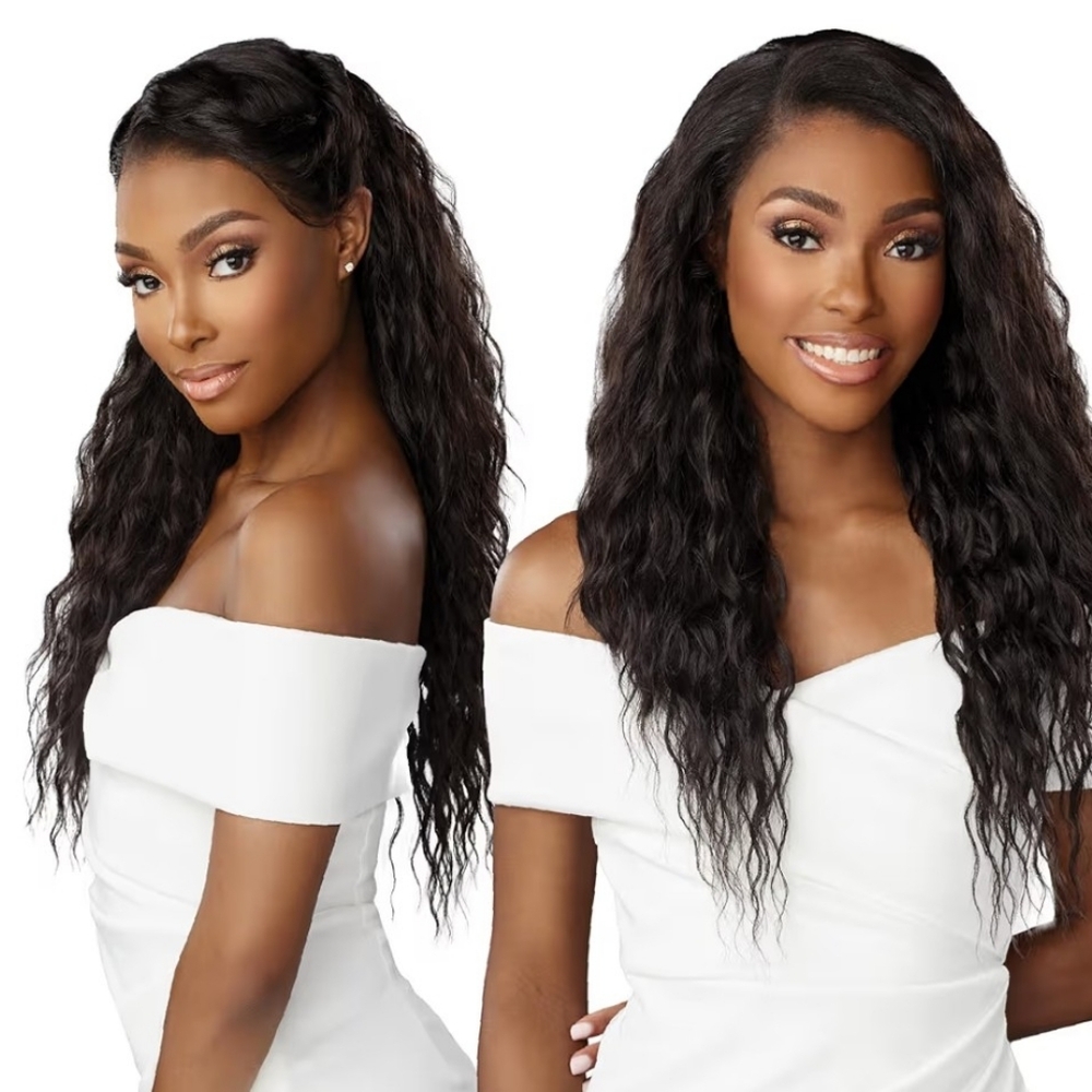 Sensationnel Bare Lace 13x6 Glueless Pre-plucked Dark Brown Long Wavy Wig - Picture 1 of 14